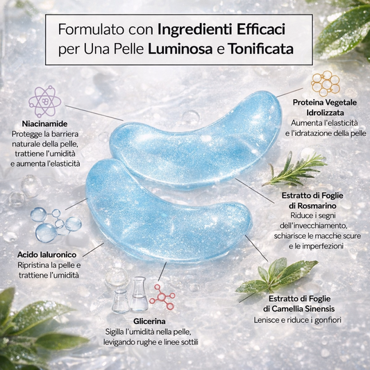 Patch Occhi Hydrogel: Acido Ialuronico e Cristalli di Collagene