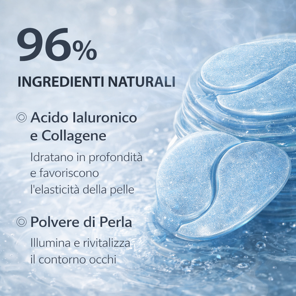 Patch Occhi Hydrogel: Acido Ialuronico e Cristalli di Collagene